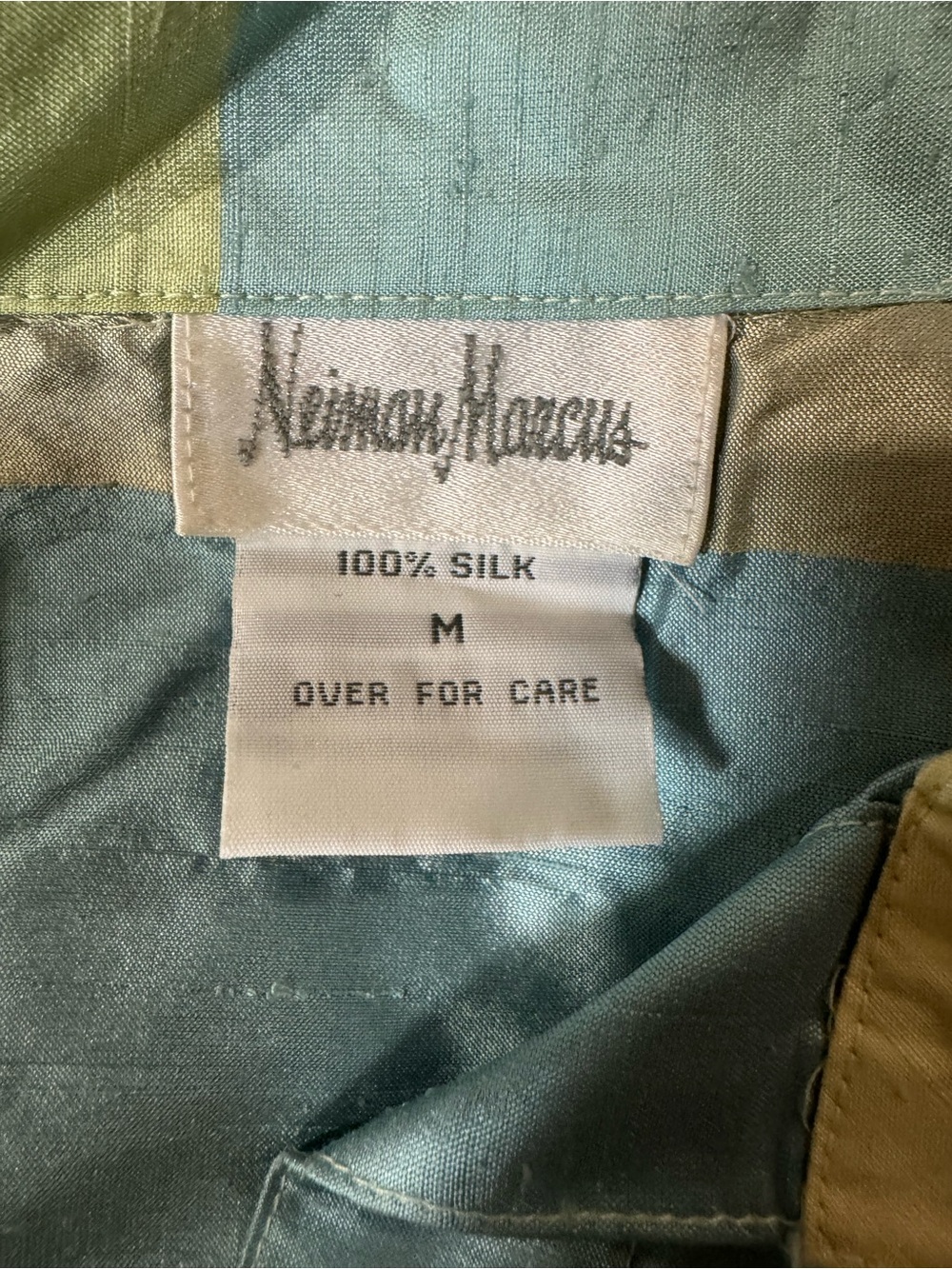 Vintage Neiman Marcus luxurious 💯% Silk Shantung oversized polo top-M- SEE NOTES